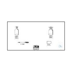 Narrow neck bottles, clear glass, with NS glass stopper...