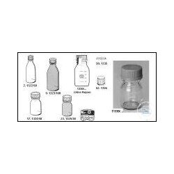 Threaded bottles, borosilicate glass 3.3, with blue...