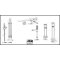 Glass cylinder with round foot and spout, ungraduated high form approx. mm ml 390 x 48