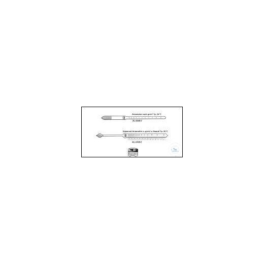 Dichte-Aräometer, Teilung 0,005 g/cm³ ohne Thermometer 0,700-1,000 Alte