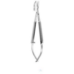 Micro-scissors, round handle, curved, 110 mm