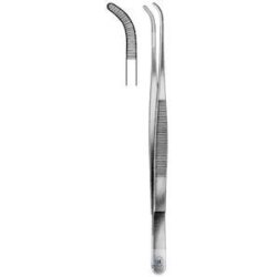 Tweezers, anatomical, curved, 130 mm long