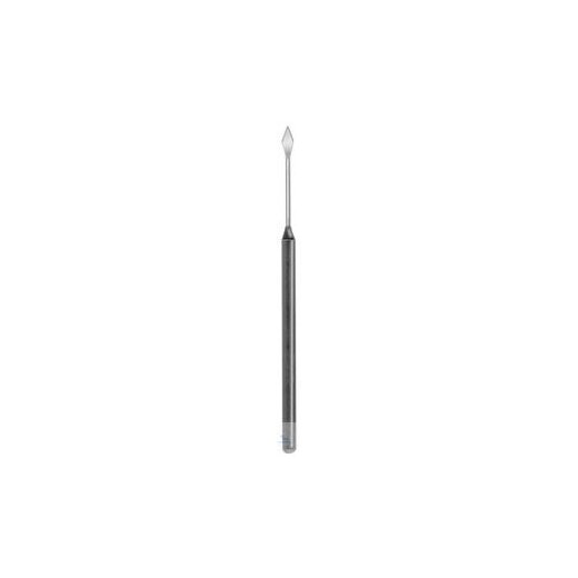 Dissecting needle, curved, with plastic handle