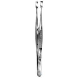 Cover glass tweezers, straight, 160 mm, with fixing spring