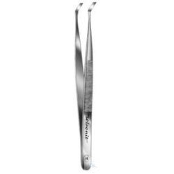 Cover glass tweezers, 160 mm, working end angled