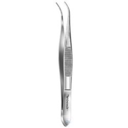 Micro-tweezers, curved, anatomical, anti-magnetic, 105 mm