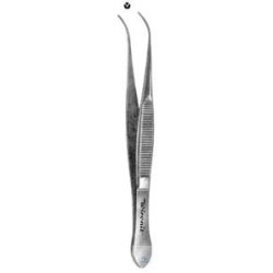 Micro-tweezers, curved, surgical, anti-magnetic, 105 mm
