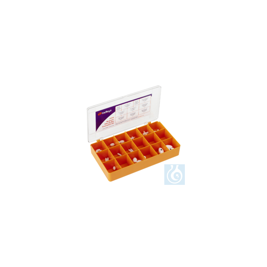 Magnetic stirring bars evaluation set for flasks (10 pieces)