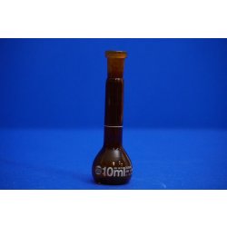 1 x Messkolben, Blaubrand 10 mL, NS10/19, Volumetric flask, Labor, Braunglas