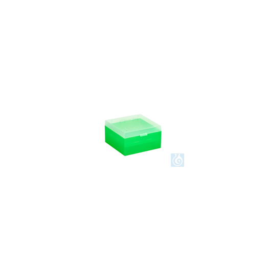ratiolab® Kryo-Boxen, PP, grün, Raster 9 x 9, 133 x 133 x 75 mm