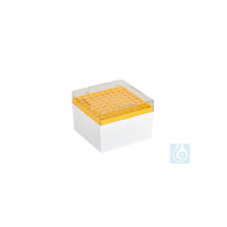Cryo boxes, PC, grid 9 x 9, yellow, 132 x 132 x 94 mm