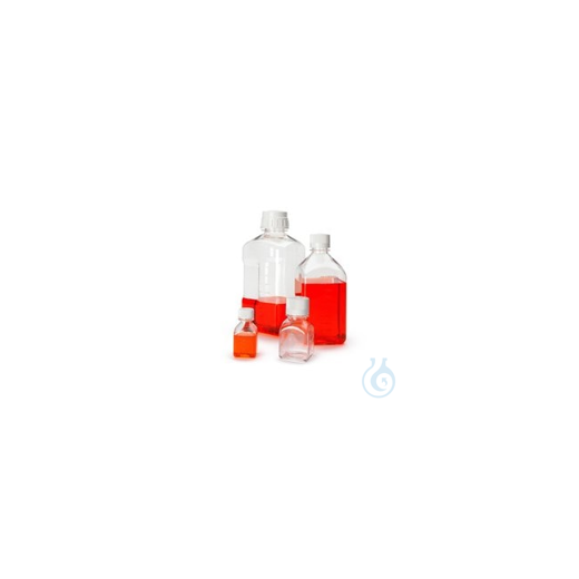 Nalgene&trade; PETG square media bottles with closure