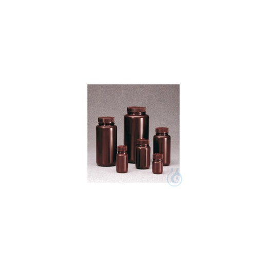 Braune Nalgene&trade; HDPE-Weithalsflaschen in Laborqualität