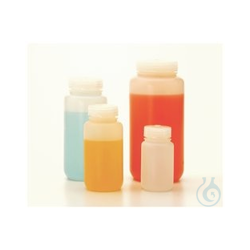 Nalgene™ fluorinated HDPE wide-neck bottles with cap