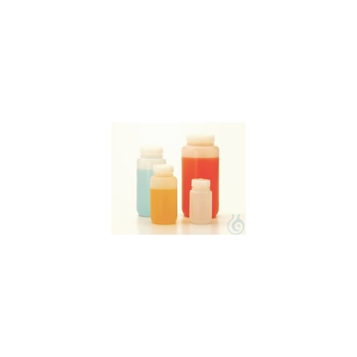 Nalgene™ fluorinated HDPE wide-neck bottles with cap