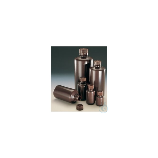 Nalgene&trade; Economy Brown Narrow Neck Bottles made of HDPE