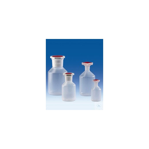 Narrow neck bottle, PP, with stopper NS 24/29, 500 ml