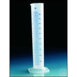 Graduated cylinder, PP, class B, high form, blue raised...