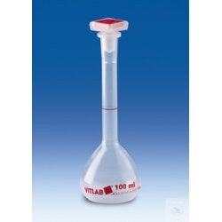 Messkolben, PMP, Klasse A, mit NS-Stopfen 14/23, PP, 100 ml