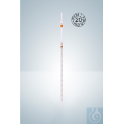 Graduated pipette, class AS, brown graduated, 5:0.05 ml