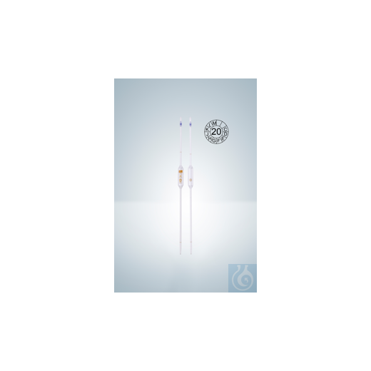 Graduated bulb pipette, class AS, brown, 10:0.02 ml