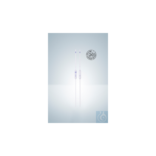 Vollpipette, Klasse AS, blau graduiert, 2:0,01 ml