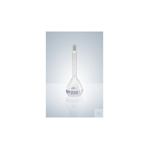 Volumetric flasks DURAN®, Cl.A, USP, blue grad., 25:0.03 ml, NS 10/19, H 110 mm