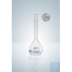 Volumetric flask DURAN®, cl. A, blue grad., 100:0.1...