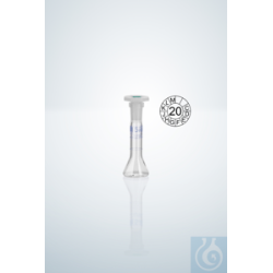 Volumetric flask DURAN®, cl. A, blue grad., 5:0.04...