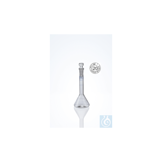 Messkolben DURAN®, Kl. A, blau grad., 25:0,04 ml, NS 10/19, H 110 mm