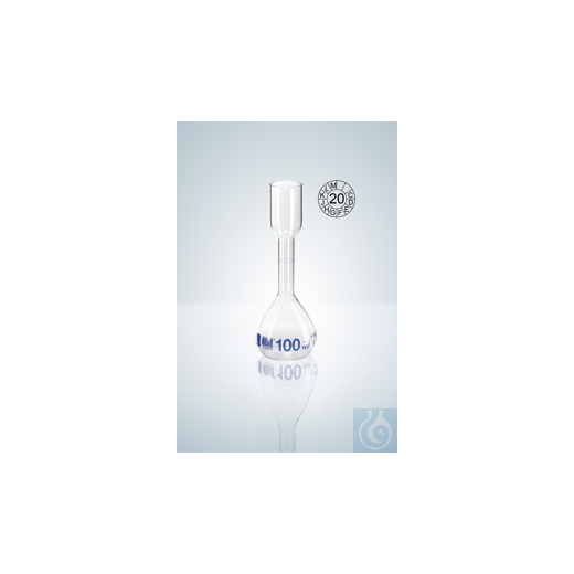 Volumetric flask DURAN®, cl. A, blue grad., 200:0.15 ml, h 210 mm