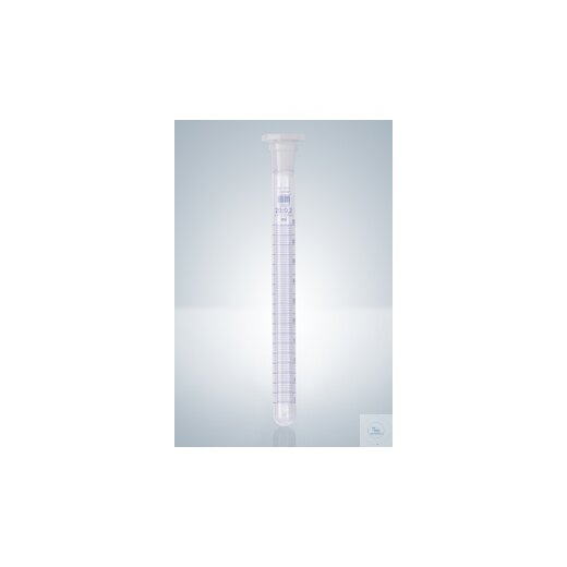 Test tubes DURAN®, blue graduated, 20:0.2 ml, NS 14/23, L 205 mm, OD 17 mm