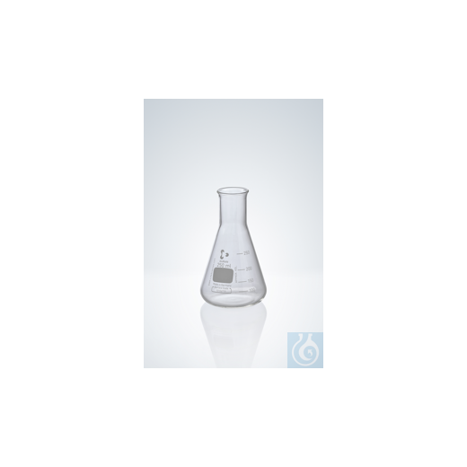 Erlenmeyer flask DURAN®, white graduated, narrow neck, beaded rim, 125 ml, height 112 mm