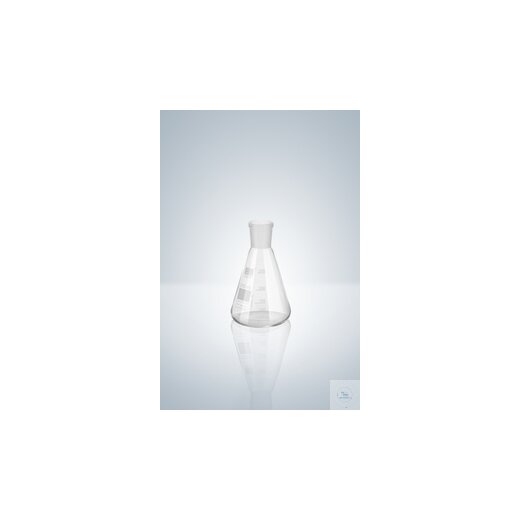 Erlenmeyer flask, white graduated, narrow neck, NS 29/32, 300 ml, height 156 mm