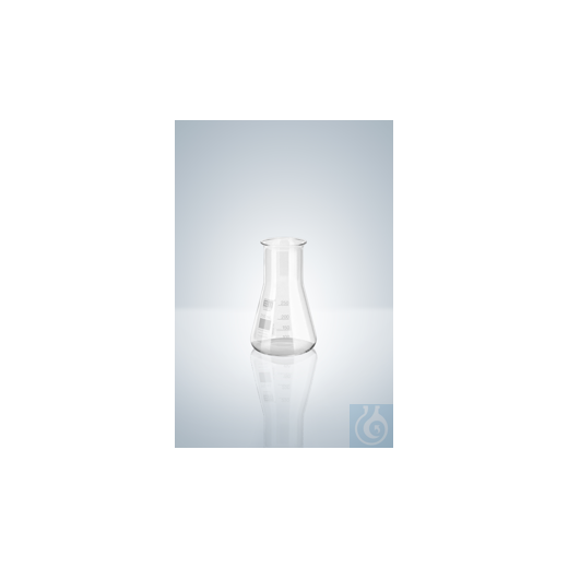 Erlenmeyer flask, white graduated, wide neck, beaded rim, 100 ml, H 105 mm