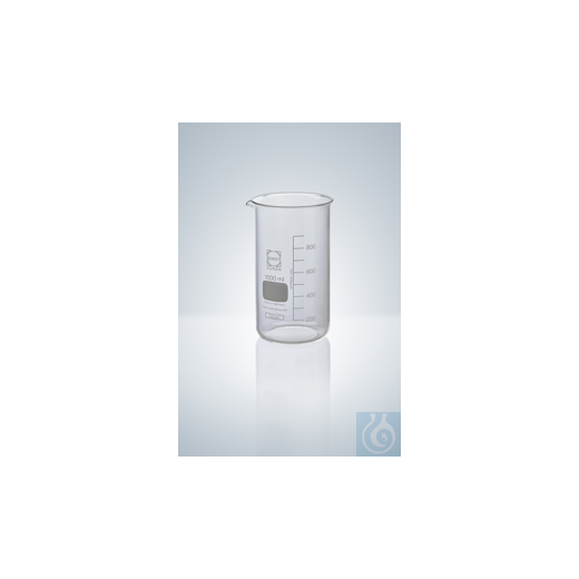 Beakers DURAN®, tall form, white graduation, 800 ml, height 175 mm, graduation