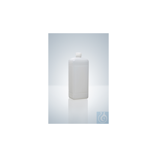 Square bottle, narrow neck, PE-HD, natural, 1000 ml, height 228 mm, GL 25, 66x89 mm