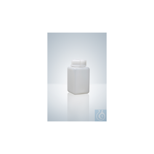 Vierkantflasche, weithals, PE-HD, natur, 50 ml, Höhe 74 mm, GL 28, 35x35 mm