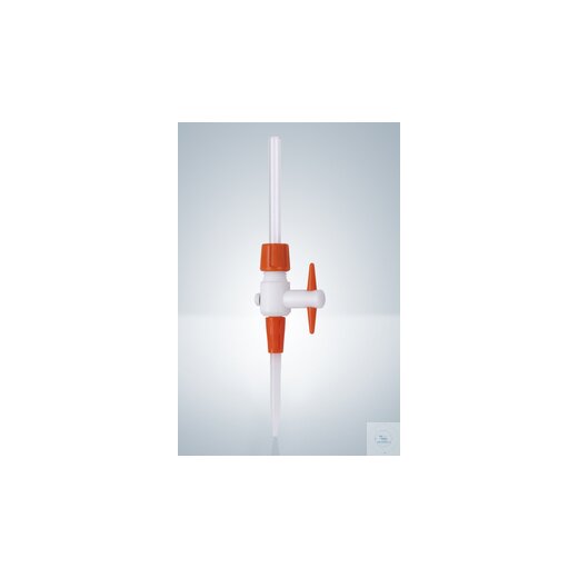 PTFE-Hahn mit PP-Spitze, für Bürettenrohre