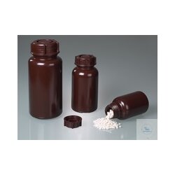 Weithalsflasche, LDPE braun, rund, 500 ml, m.V.