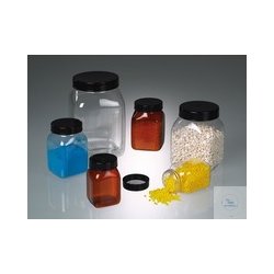 Wide neck jar, square, PVC brown transp., 100ml, m.v.