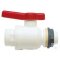 Ball valve PP white, 1 outside-M42x3 outside, NW 25mm