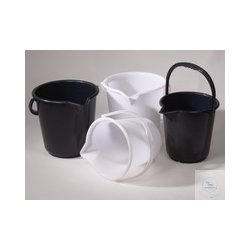HDPE bucket, black, with spout, with scale, 10.5l