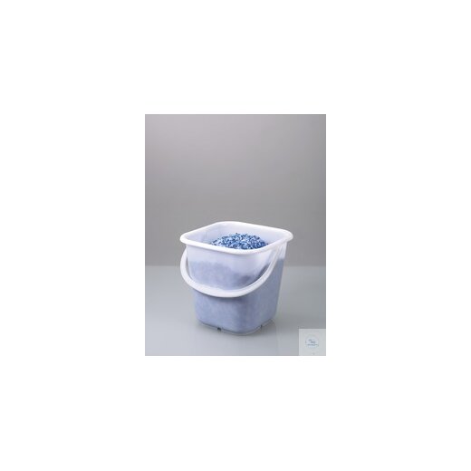 Square bucket, PE transp., w.scale, w.carrier, 14l