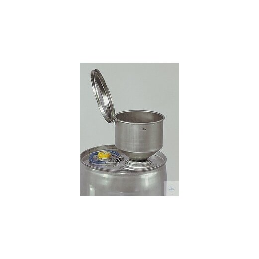 Safety funnel V2A, flame arrester, 2 fine thread, cover, PP