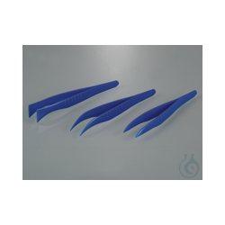 Disposable tweezers, pointed/angled, blue, PS,sterile