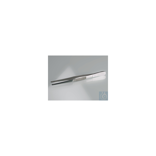 Tweezers stainless steel blunt, straight pattern, 105 mm