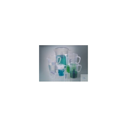 Measuring jug with handle, PP, 2000ml, raised blue scale