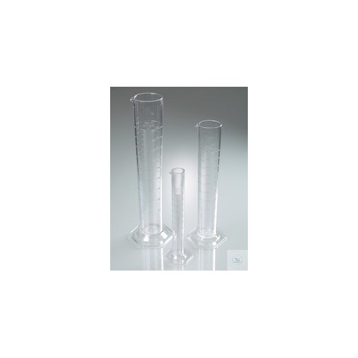 Graduated cylinder, SAN crystal clear, class B, 100 ml