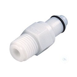 CPC Coupling, POM, male, with valve, 1/4 NPT